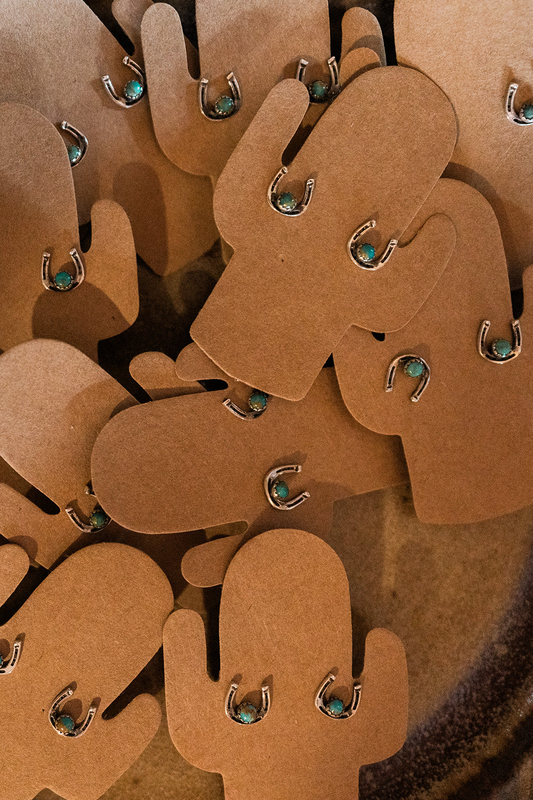 Silver Horseshoe & Turquoise Earrings