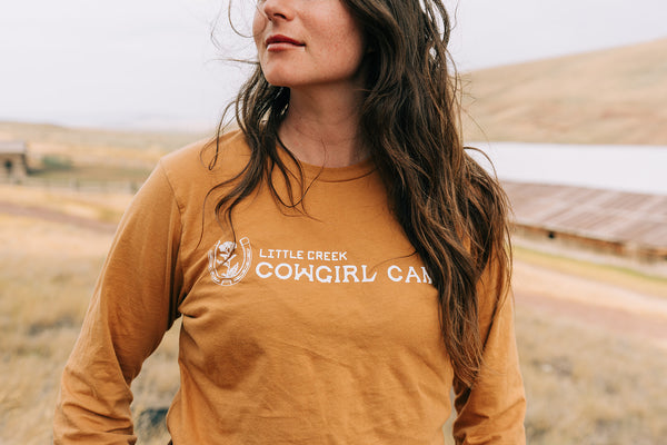 Cowgirl Camp Long Sleeve Mustard Tee